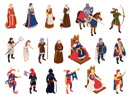 Medieval Characters Setのイラスト素材