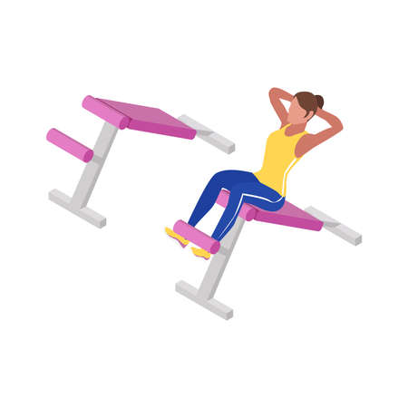 Fitness Isometric Iconのイラスト素材