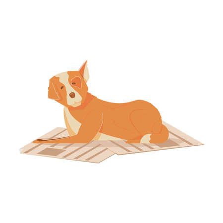 Flat Homeless Dogのイラスト素材