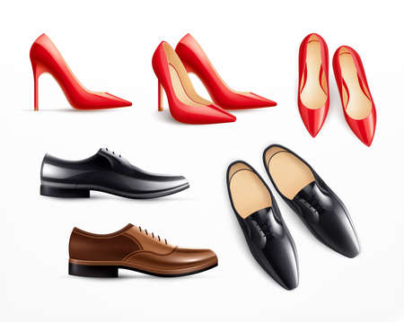 Men Women Shoes Setのイラスト素材