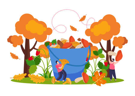 Mushrooms Concept Illustrationのイラスト素材