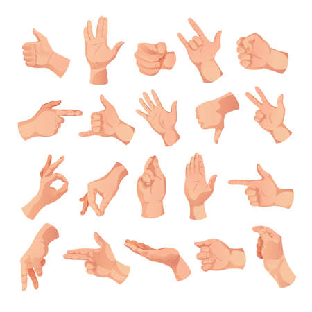 Human Hand Gestures Collectionのイラスト素材