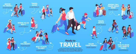 Traveling People Isometric Infographicsのイラスト素材