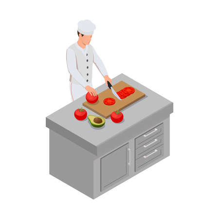 Isometric Chef Iconのイラスト素材