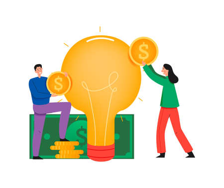 Crowdfunding Idea Flat Compositionのイラスト素材