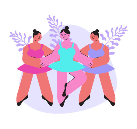 Ballet Dancing Women Compositionのイラスト素材