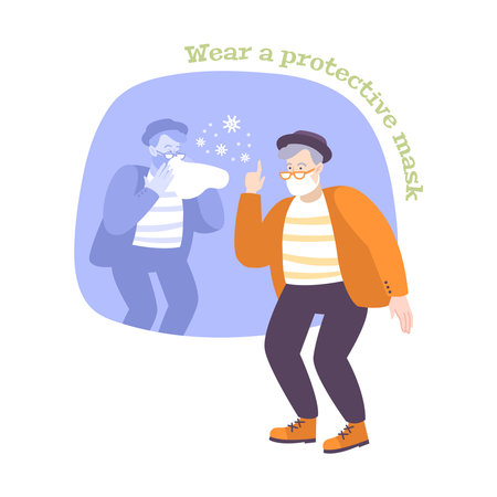 Wear Protective Mask Compositionのイラスト素材