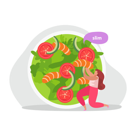 Slim Fit Food Compositionのイラスト素材