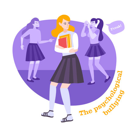 Psychological Bullying Girl Compositionのイラスト素材