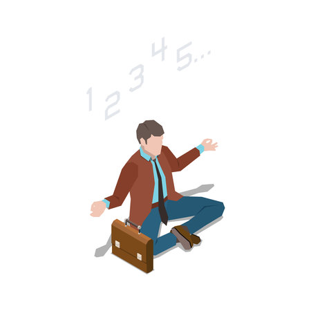 Businessman Yoga Pose Compositionのイラスト素材