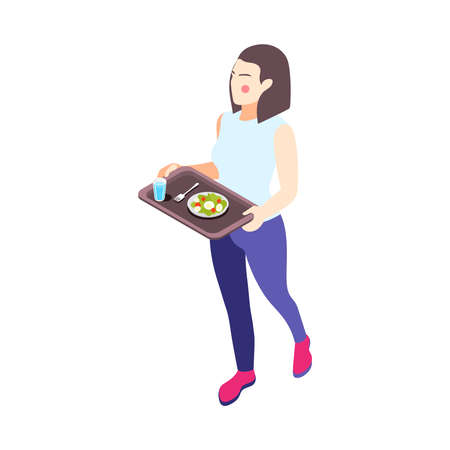 Woman Ration Isometric Compositionのイラスト素材