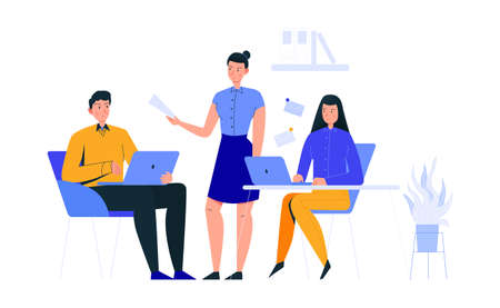 Office Giving Tasks Compositionのイラスト素材