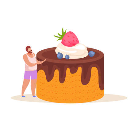 Man With Cake Compositionのイラスト素材