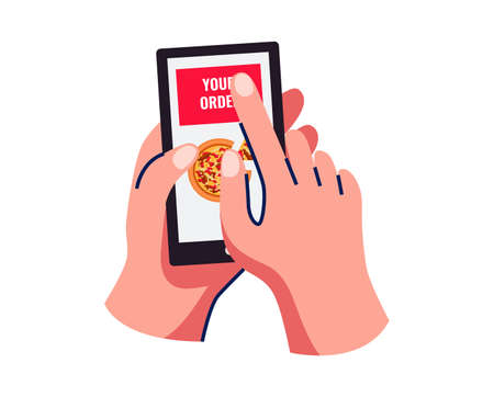 Order Food Online Compositionのイラスト素材
