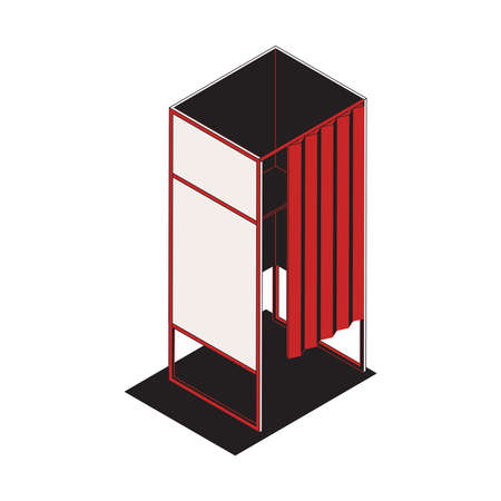 Election Cabin Isometric Compositionのイラスト素材