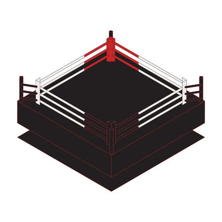 Boxing Ring Isometric Compositionのイラスト素材