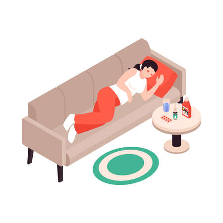 Sick At Home Compositionのイラスト素材