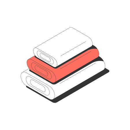 Isometric Sauna Towels Compositionのイラスト素材