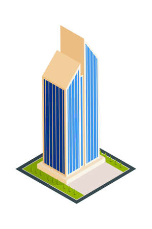 City Buildings Skyscrapers Compositionのイラスト素材