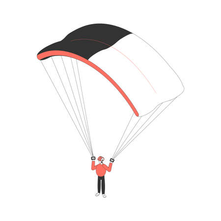 Isometric Parachute Jump Compositionのイラスト素材