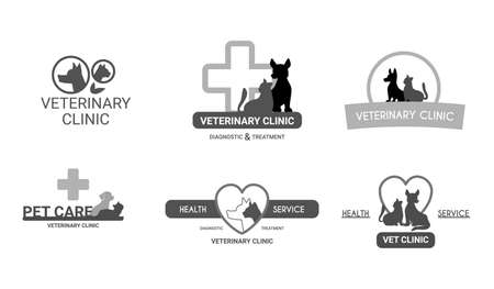 Veterinary Clinic Logo Setのイラスト素材