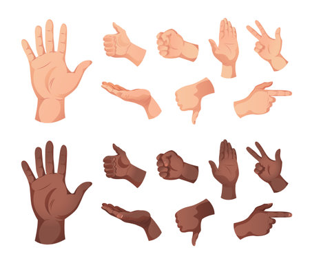Human Hand Gestures Setのイラスト素材