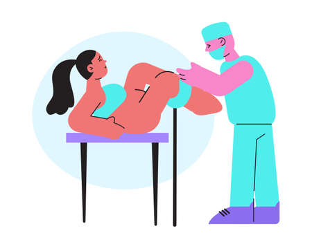 Giving Birth Flat Compositionのイラスト素材