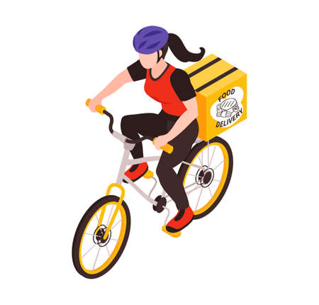 Female Bicycle Courier Compositionのイラスト素材