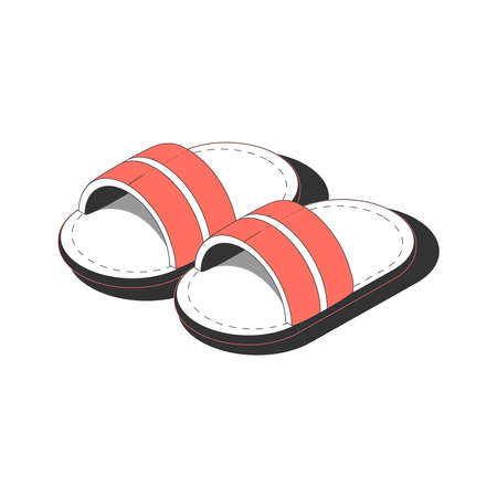 Slippers For Sauna Compositionのイラスト素材