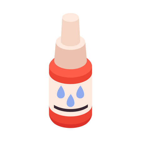 Nose Drops Isometric Compositionのイラスト素材