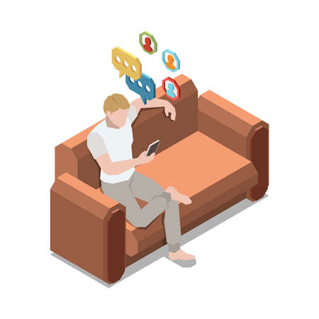 Stuck Social Media Compositionのイラスト素材