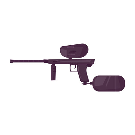 Paintball Gun Flat Compositionのイラスト素材