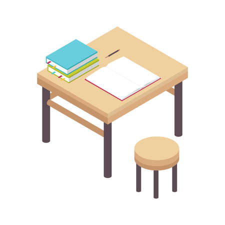 Children Room Desk Compositionのイラスト素材