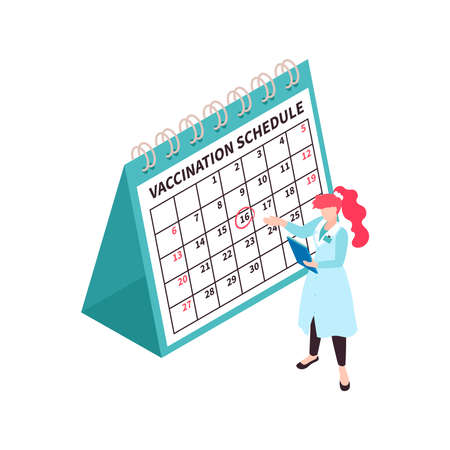 Vaccination Schedule Isometric Compositionのイラスト素材