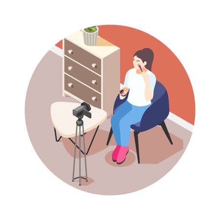 Isometric Blogger Iconのイラスト素材