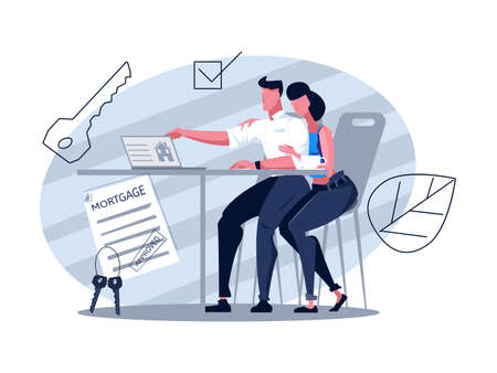 Flat Bank Compositionのイラスト素材