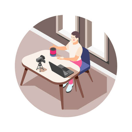 Blogger Isometric Iconのイラスト素材