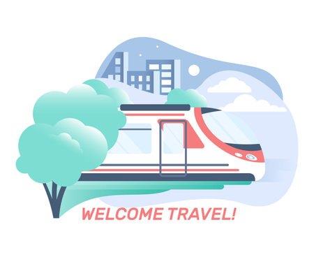 Flat Travel Compositionのイラスト素材