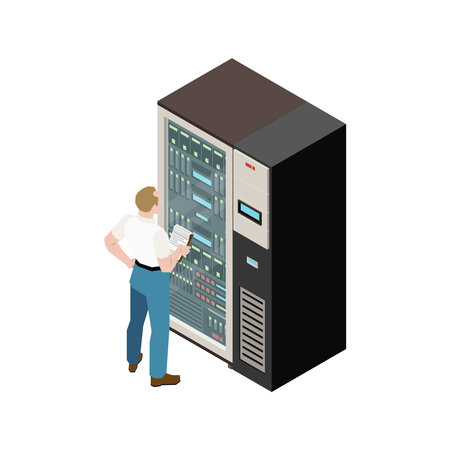 Datacenter Isometric Iconのイラスト素材