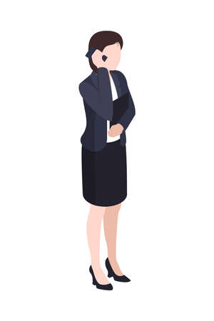 Businesswoman Isometric Illustrationのイラスト素材