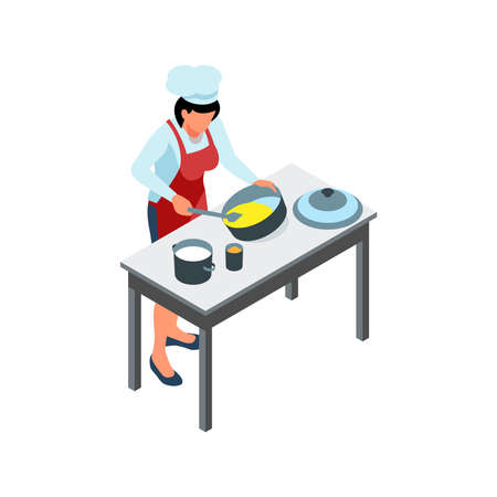 Cooking Isometric Iconのイラスト素材