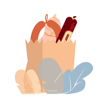 Sausages Flat Iconのイラスト素材