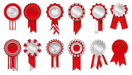 Rosettes Rewards Ribbons Icon Setのイラスト素材