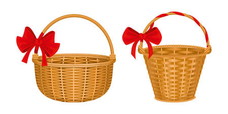 Bow Baskets Realistic Setのイラスト素材