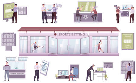 Sports Betting Flat Setのイラスト素材