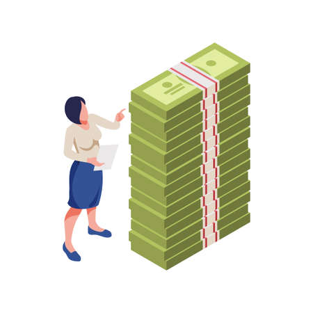 Accounting Isometric Iconのイラスト素材