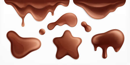 Chocolate Blots Realistic Setのイラスト素材