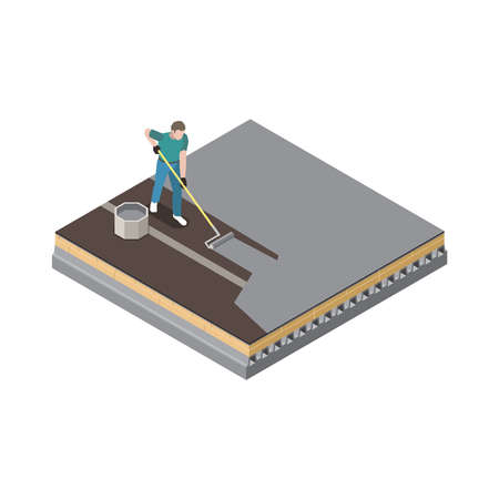 Roofing Isometric Iconのイラスト素材