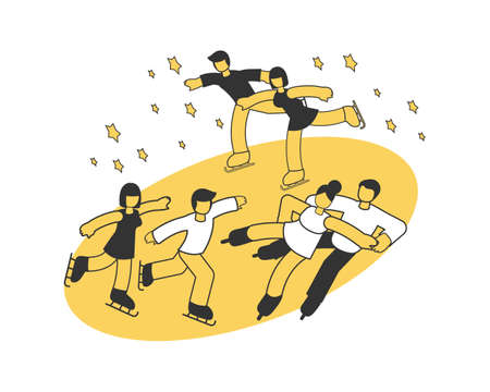 Skating Isometric Compositionのイラスト素材