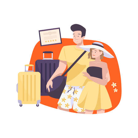 Hotel Flat Compositionのイラスト素材